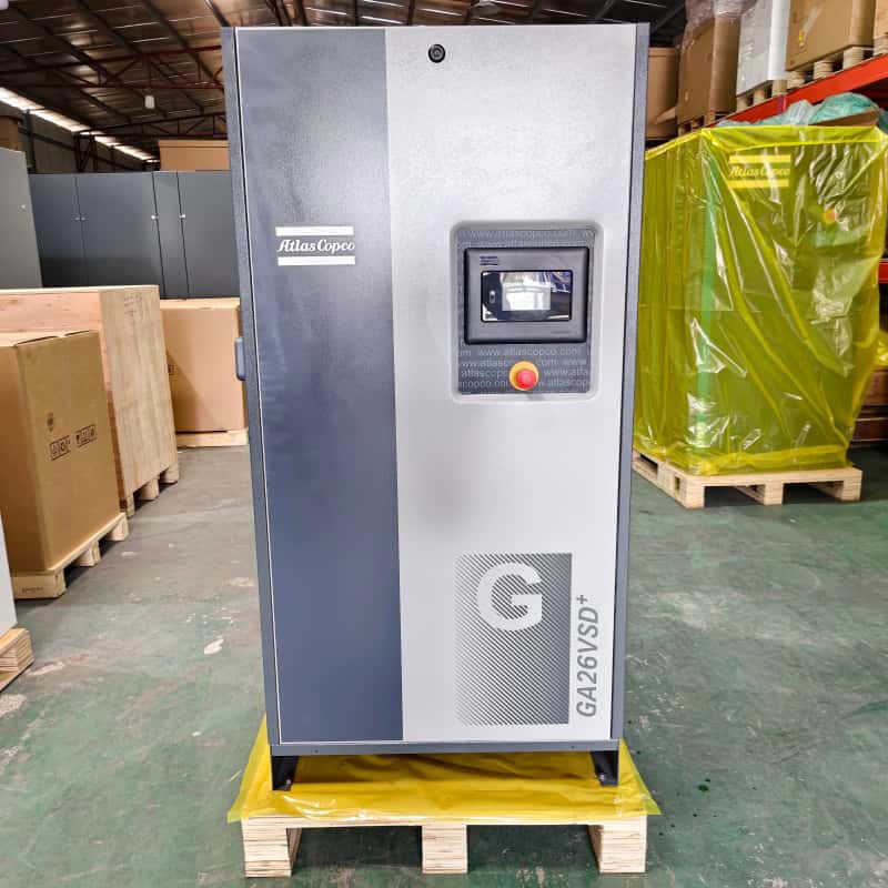 Zračni kompresor Atlas Copco Original GA26 VSD + 26 kW 35 KM Rotacijski vijačni zračni kompresor z vbrizgavanjem olja s spremenljivo hitrostjo 13 barov