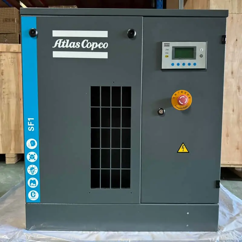 Atlas Copco SF1 brezoljni spiralni zračni kompresor 15 kW 2HP, razred 0, certificiran pristen